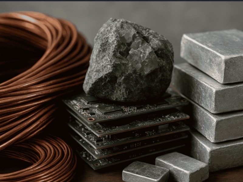 Raw materials, copper wire and electronic components representing sourcing on the customer's behalf