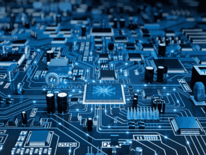 Electronic circuit board representing electronics trading